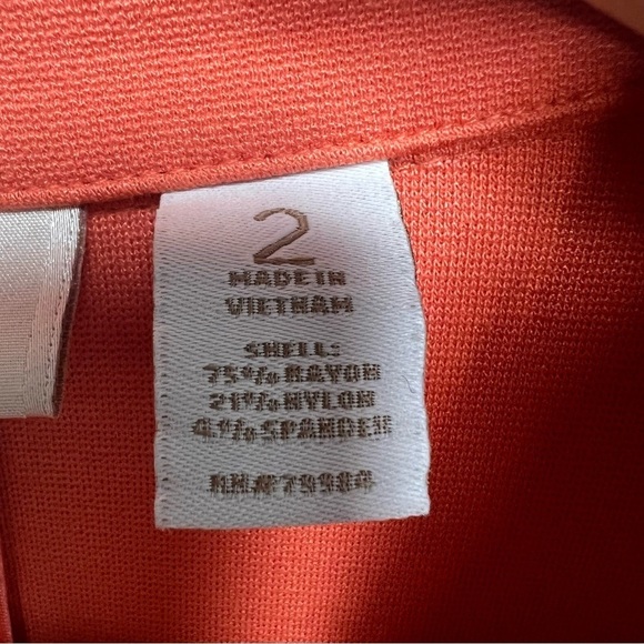 Chicos Orange Blazer 3 Button Jacket Modern Career Casual Women's Size L - Picture 3 of 9